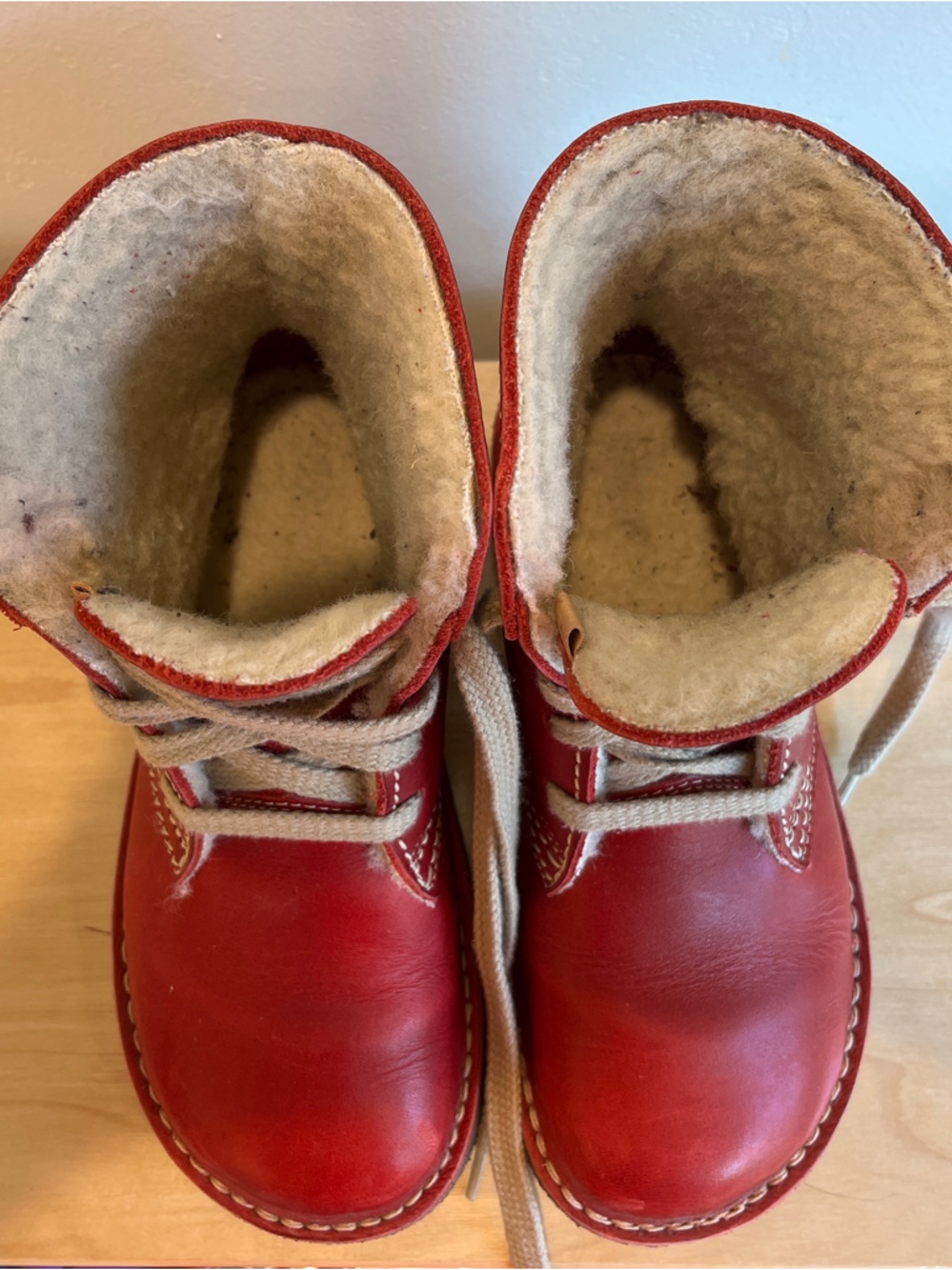 Duckfeet Wool Lined Lace-up Boots in Red - Odense Granate 38 (~7) - Picture 5 of 6